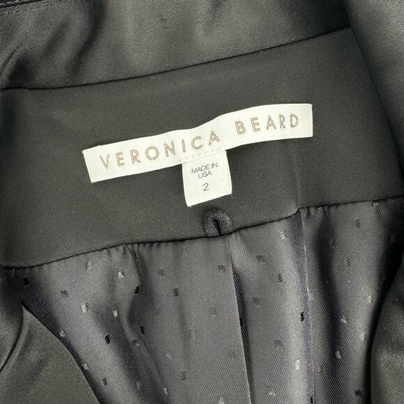Veronica Beard Satin Empire Dickey Blazer Size 2 Black Cocktail‎ Evening - Picture 5 of 10